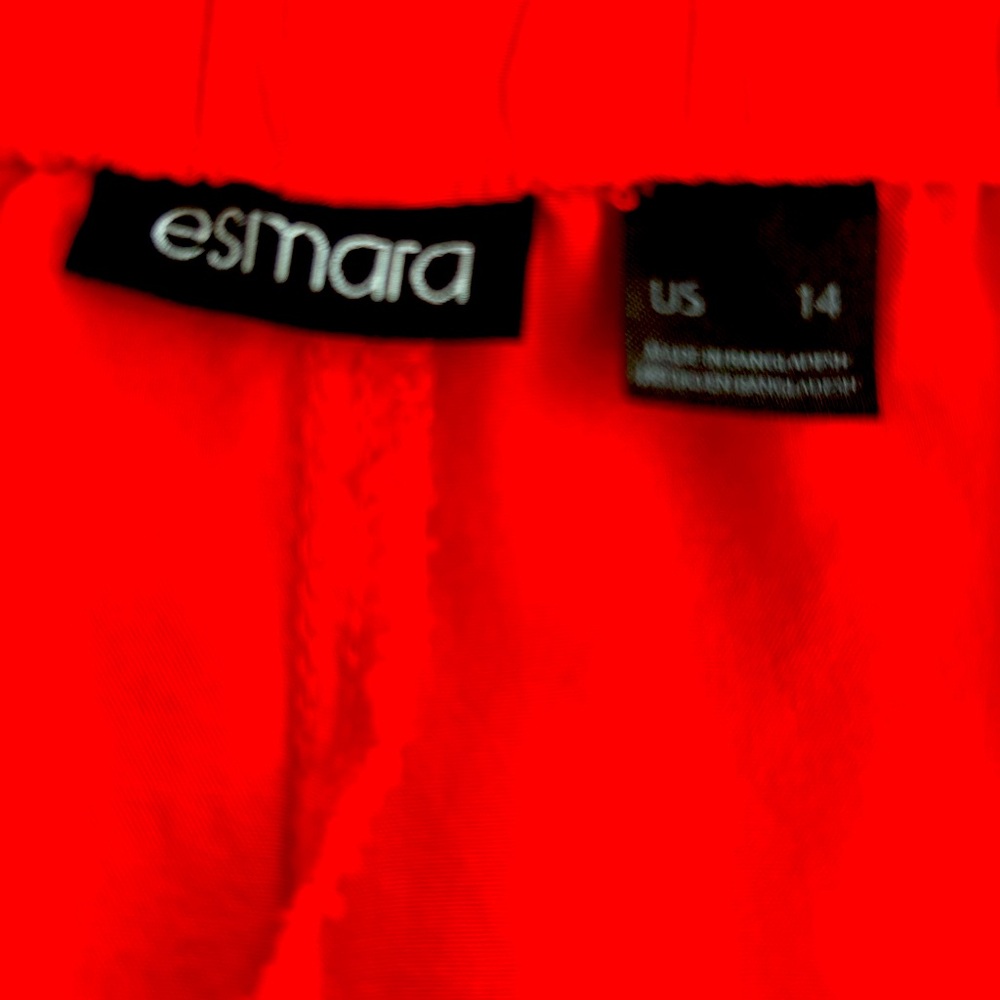 Red pants, size 14, brand esmara